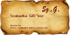 Szabadka Gábor névjegykártya